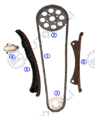 Timing Chain Kit Untuk IDEA 1.3 D Multijet 199 A3.000 1248CC 05.10 LINEA (323) 1.3 D Multijet 199 A3.000 1248CC 07.6 PALIO (178BX) 1.3 JTD Multijet 188 A9.000 1248CC 03.6- PUNTO / GRANDE PUNTO (199)