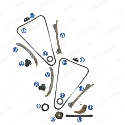 Plastik PA66 / PA46 Timing Chain Kit Untuk Genesis G6DJ 3.8L 12-14