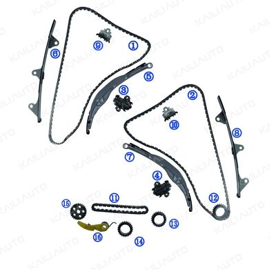 Plastik PA66 / PA46 Timing Chain Kit Untuk Kia Carnival EX, LX, SX, SX Prestige 3.5L G6DT V6 22-25