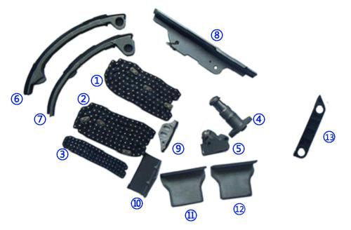 Plastik PA66 / PA46 Timing Chain Kit Untuk INFINITI 4494CC V8 90-96 Q45 32V DOHC