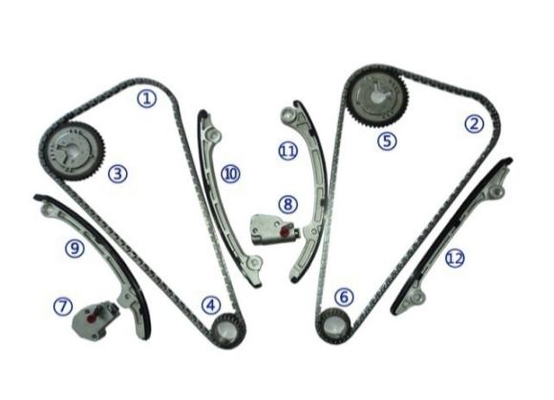 Kit Rantai Waktu PA66 / PA46 Plastik untuk INFINITI FX45 VK45DE V8 4.5L 03-08