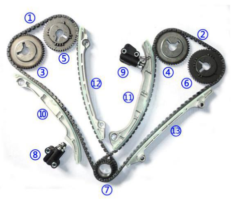 Plastik PA66 / PA46 Timing Chain Kit Untuk INFINITI QX56 VK56DE V8 5.6L 5552cc 04-06