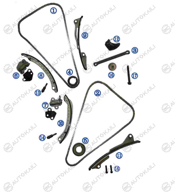 Kit rantai waktu untuk GM / Chevrolet / BUICK / Cadillac Cadillac CT6 LGW V6 3.0L 2016- 12647895 144L