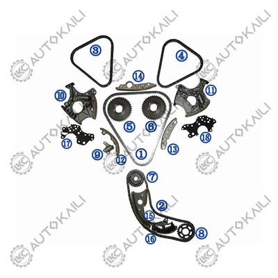 Timing Chain Kit Untuk AUDI/VW AUDI A6 4F2,C6 2.4 2393CC 133KW 177PS 2004.5-2008.10 06E109229F 106L