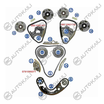Timing Chain Kit Untuk AUDI / VW A8 4E8 BDX 154KW 2.8FSI 07-10 06E109465BC 108L