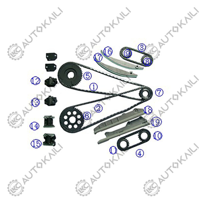 Plastik PA66 / PA46 Timing Chain Kit Untuk Ford Mustang 281Cu. V8 GAS DOHC Gasoline 4.6L 98-99
