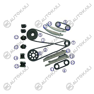 Plastik PA66 / PA46 Timing Chain Kit Untuk Ford Mustang 281Cu. V8 GAS DOHC Gasoline 4.6L 01-02