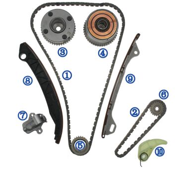 Plastik PA66 / PA46 Timing Chain Kit Untuk Koleos KR20DDET 2.0T 19-