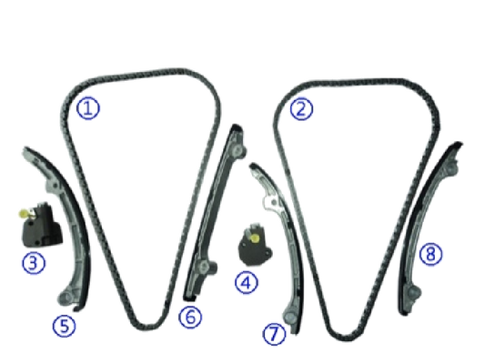 Kit Rantai Waktu PA66 / PA46 Plastik untuk INFINITI FX45 VK45DE V8 4.5L 03-08