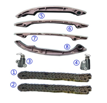 Plastik PA66 / PA46 Timing Chain Kit Untuk INFINITI QX56 VK56DE V8 5.6L 5552cc 04-06