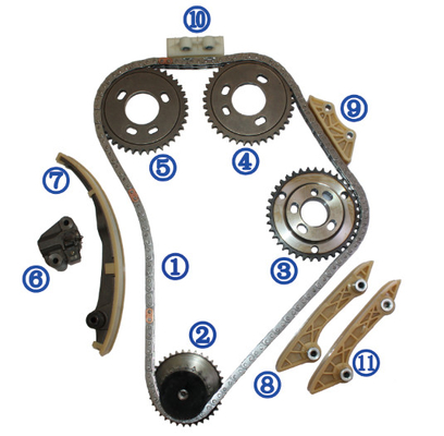 Timing chain kit untuk FORD MONDEO Saloon Turnier TRANSIT Van Engine TDDI/TDCI/TDE/TD/DI 2.0/2.2/2.4 1102609 2*132L