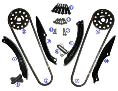 Timing Chain Kit Untuk NAVARA MENGAMBIL V9X V6 228HP 3.0L 2010.5- Diesel 43960R 06CT.K-1-114L 43960R 43960R 8200854971