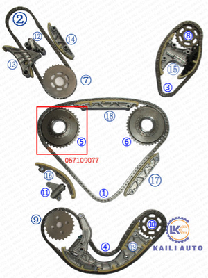 AUDI 2.7L CANA Timing Chain Assembly VW PHAETON TOUAREG 3.0T CATA CASA CEXA 059109229J 106L 057109218K