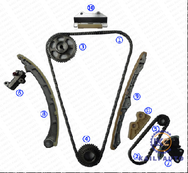 Kit rantai waktu untuk HONDA Accord Elemen CR-V ACURA Elemen TSX Engine K24A1 K24A2 K24Z 2.4L DOHC 14401-PPA-004 176L