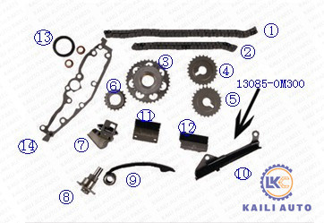 GA14DE GA16DE Timing Chain Kit Untuk NISSAN AD RESORT ALMERA PRIMERA SENTRA DOHC 16 V 1.3L 13028-53Y00