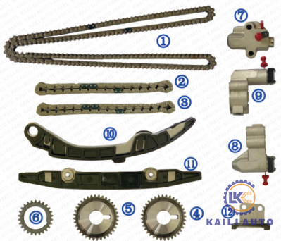 Mesin VQ25DE Timing Chain Kit Untuk NISSAN TEANA J32 J31 2.3L 2.5L 3.5L 13028-JK00A 11*196L 13028-AL510 9*66L