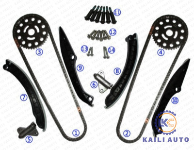 Timing Chain Kit Untuk NAVARA MENGAMBIL V9X V6 228HP 3.0L 2010.5- Diesel 43960R 06CT.K-1-114L 43960R 43960R 8200854971